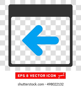 Vector Previous Calendar Day EPS vector icon. Illustration style is flat iconic bicolor blue and gray symbol on a transparent background.