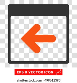 Vector Previous Calendar Day EPS vector pictogram. Illustration style is flat iconic bicolor orange and gray symbol on a transparent background.