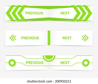 Vector Previous and Next navigation buttons for custom web design