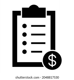 Diseño de iconos glifos de lista de precios de vectores
