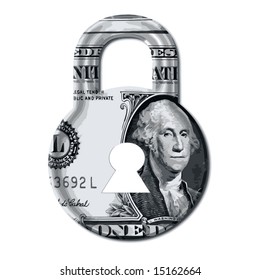 Vector Price Lock, Secure Money Guarantee Concept