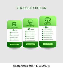 Vector price table template design. EPS 10