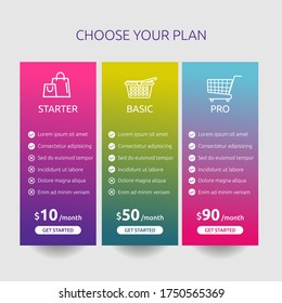 Vector price table template design. EPS 10