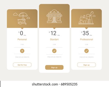 vector price table template design