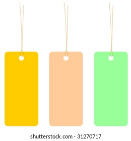 Vector price tag or address label with string