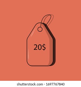 Vector Price Tag Detailed With Shadow On Background