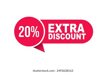 Vector price tag extra 20% discount for product sale