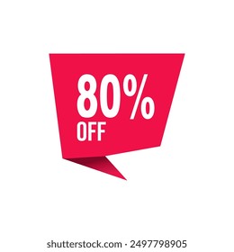 Etiqueta de Precio de Vector 80% de descuento extra para la venta de productos.