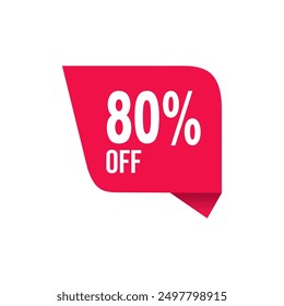 Vector price tag extra 80% discount for product sale.