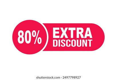 Etiqueta de Precio de Vector 80% de descuento extra para la venta de productos.