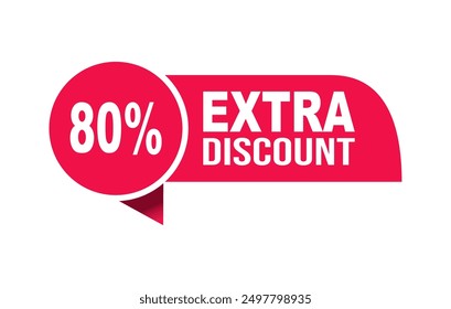 Etiqueta de Precio de Vector 80% de descuento extra para la venta de productos.