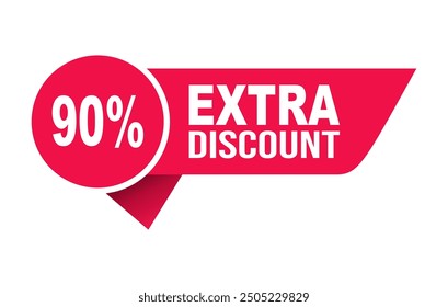Vektor Preisschild extra 90% Rabatt für den Produktverkauf.