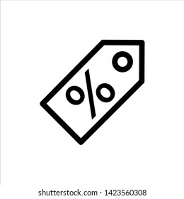 Vector price tag outline web icon. discounts black symbol with flat line style icon for web site design, logo, app, UI isolated on white background