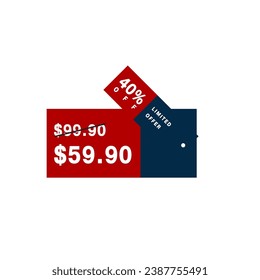 Vector price tag template design for discount offer sales