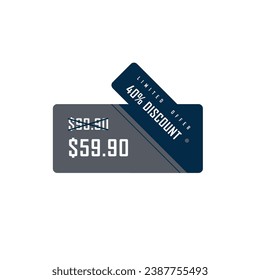 Diseño de plantillas de etiquetas de precio de vector para ventas de ofertas de descuento