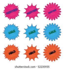 Vector price tags isolated on a white background. Easy editable.