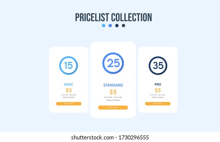 Vector pricing plan banners infographic template. Marketing presentation slide. Business labels concept infographics. 3, 4 options, parts, steps, processes.