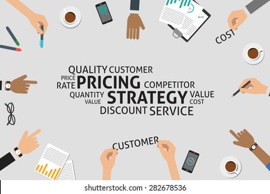 Vector Pricing Strategy Concept,template