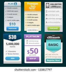 Vector Pricing Tables for Web