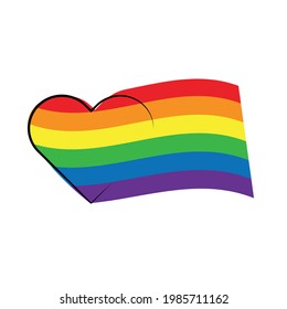 vector para el día del orgullo, tipo de bandera cardíaca arco iris.