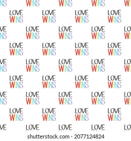 Vector pride doodle seamless pattern. LGBT Hearts with rainbow. Gay parade, LGBTQ+ rights symbol. Background, wrapping paper, bag template, isolated print on white background.