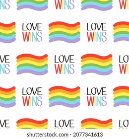 Vector pride doodle seamless pattern. LGBT Hearts with rainbow. Gay parade, LGBTQ rights symbol. Background, wrapping paper, bag template, isolated print on white background.