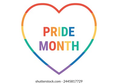 Vector Pride LGBT heart. Flat design isolated on white background.