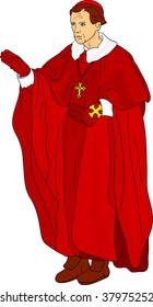 vector - Priest Cardinal isolated on background