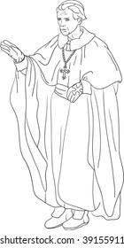 vector - Priest Cardinal isolated on background