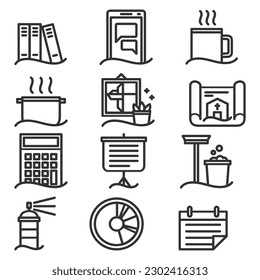vector priest supplies icons collection