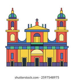 Vector Primatial Cathedral Bogota Monument Colombian Illustration Isolated