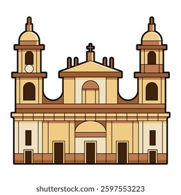 Vector Primatial Cathedral Bogota Monument Colombian Illustration Isolated