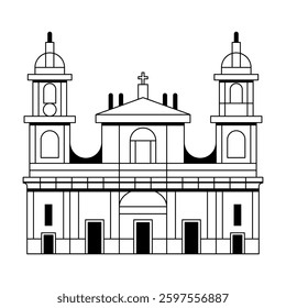 Vector Primatial Cathedral Bogota Monument Colombian Illustration Isolated