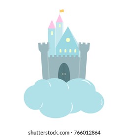 Vector princess castle isolated on white background