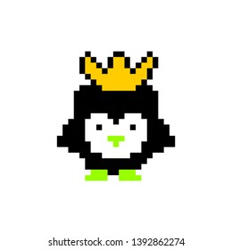 Vector Princess Penguin pixel art color