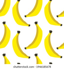 vector print of bananas on a white background. seamless pattern