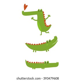 Vector Print With Cute Alligator