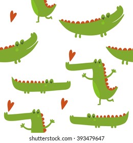 Vector Print With Cute Alligator