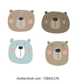 Vector print with cute bear