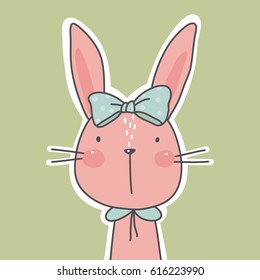 vector print with cute bunny