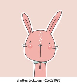 vector print with cute bunny