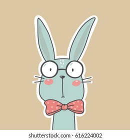 vector print with cute bunny