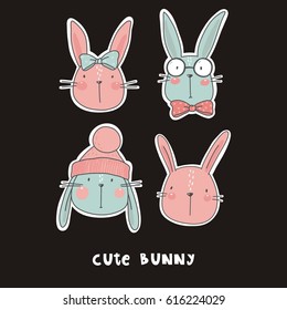 vector print with cute bunny