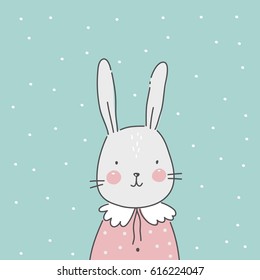 vector print with cute bunny