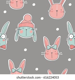 vector print with cute bunny