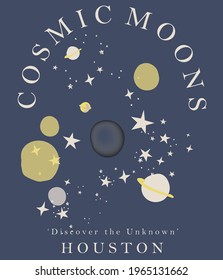 vector print design about stars and space