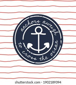 vector print design on the sailor theme for babies