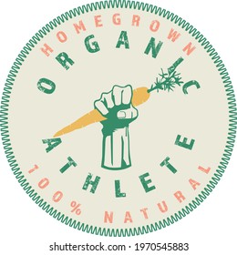 Vector print design with the theme of organic farming and healthy vegetables for kids.