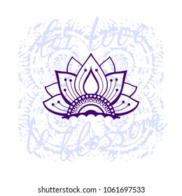 Vector print for female t-shirt. Design for screen-printing press, two colour print. Poster etnic flower. Slogan about love. Can be used for fabric, wallpaper, print for textile clothes in fashion.


