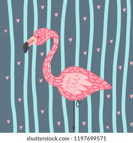 Vector print with flamingo